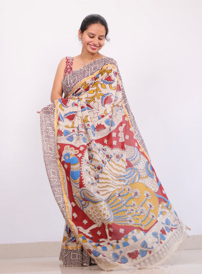 Chennur silk kalamkari Saree