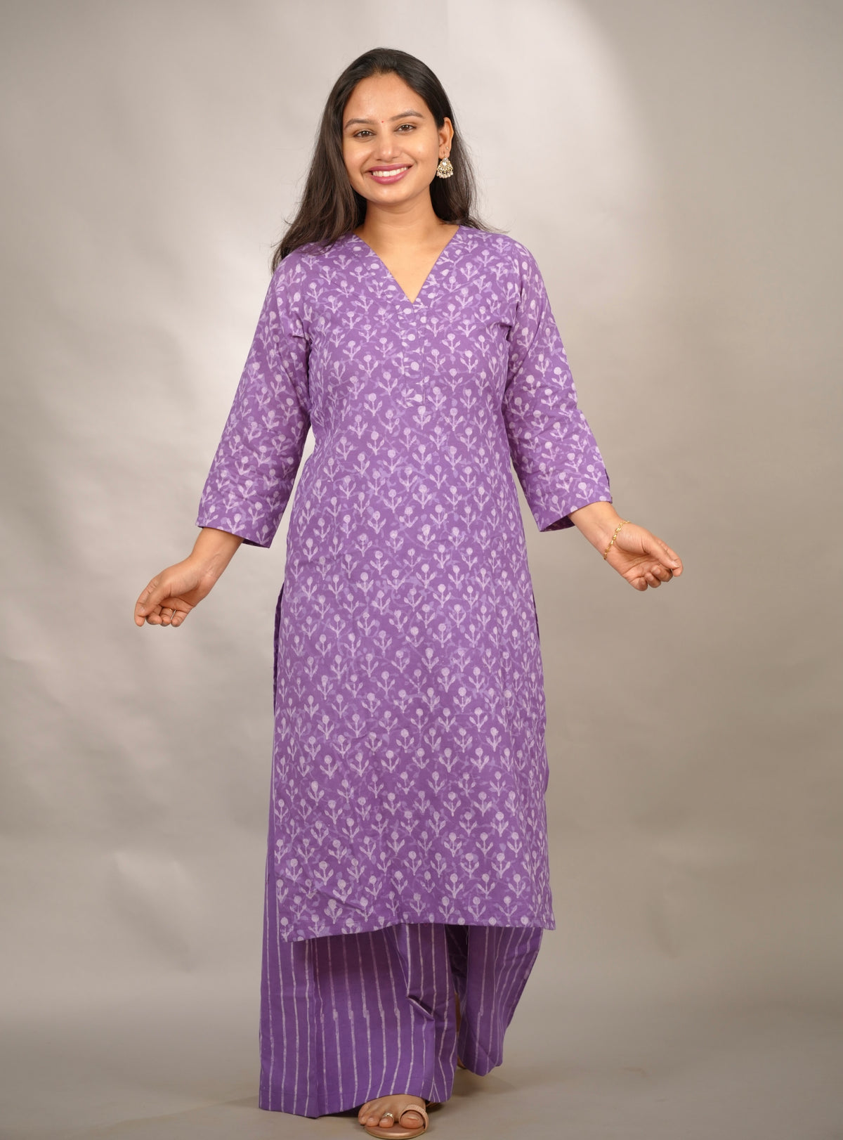 Lavender Pure Mul Cotton Co-ord Set (Set of 2) | Looms & Tassels