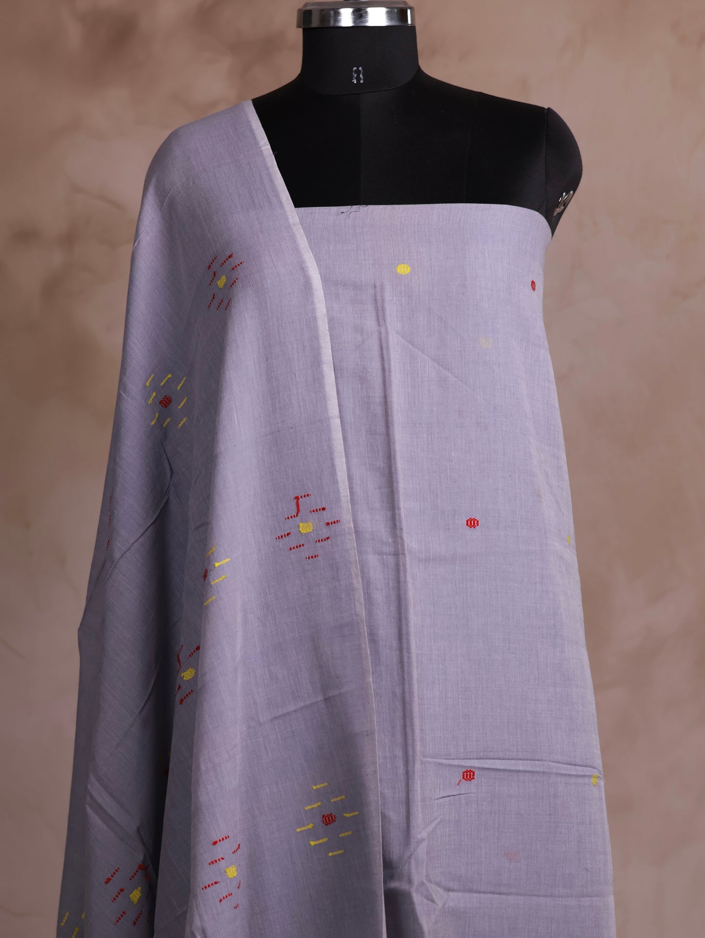 Handwoven Jamdhani weaving pure Malai cotton 2 piece suit sets | Looms & Tassels