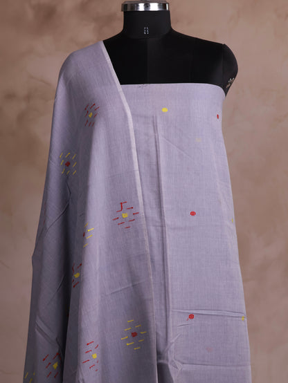 Handwoven Jamdhani weaving pure Malai cotton 2 piece suit sets | Looms & Tassels