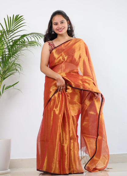 Tissue Mul Cotton Saree