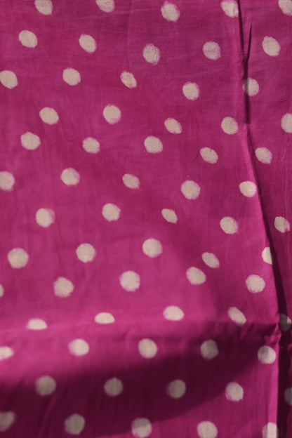 Pink Bagru Handblock printed MulMul cotton saree