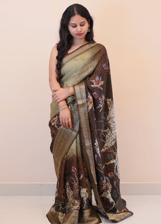 Chinon Silk Saree